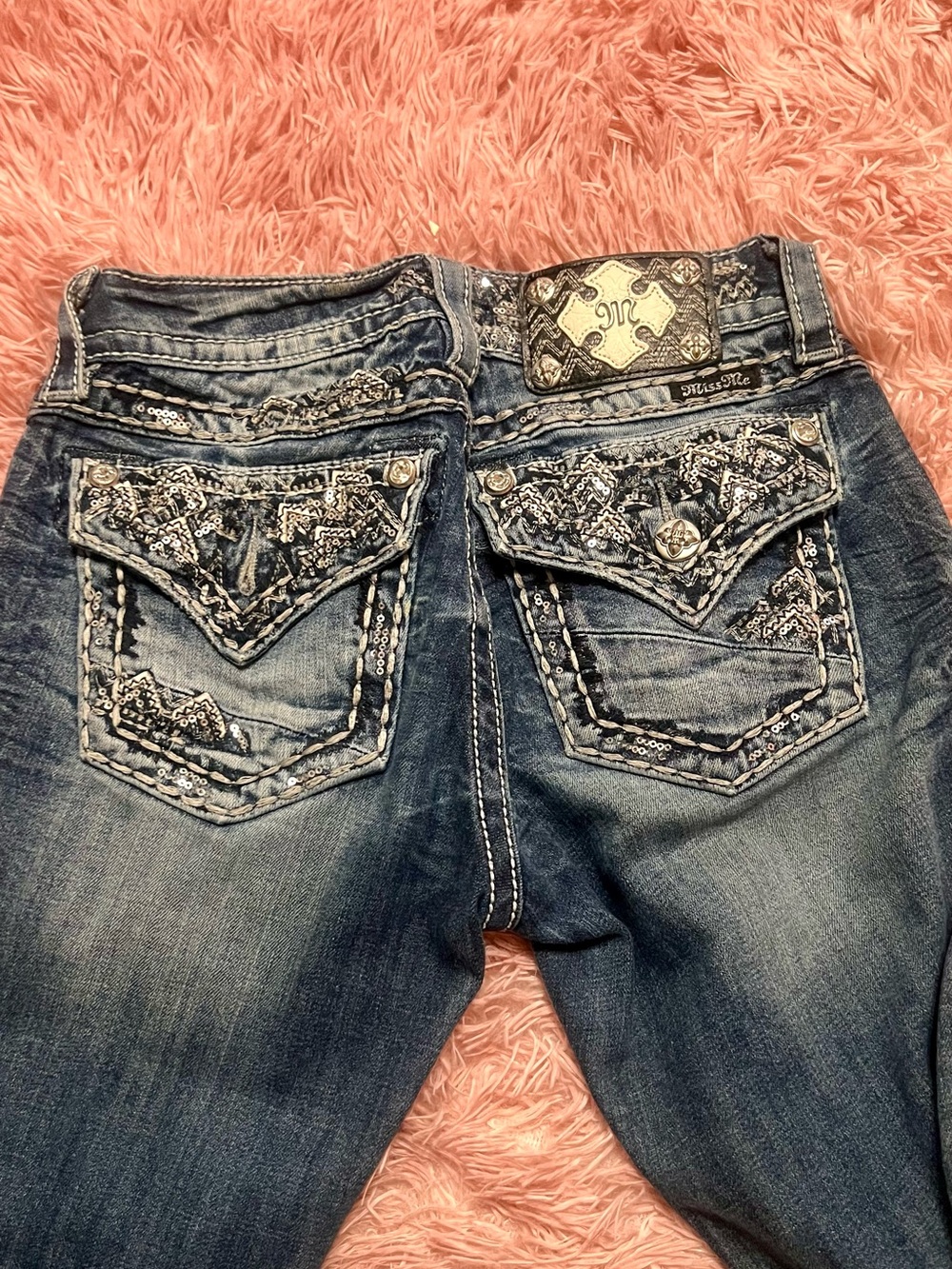 Miss Me Capri Jeans Size 25 Embellished Flap Pocket Y2K